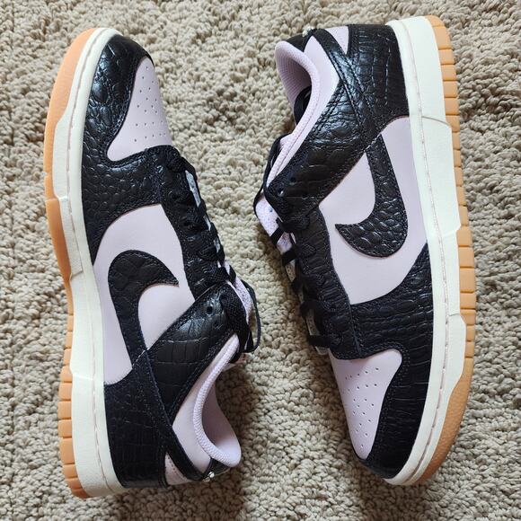 Nike Dunk Low Black Platinum Violet Croc Brand New Sz 8.5 - Picture 1 of 9